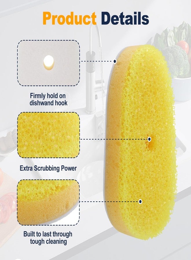 Runhike 6 Packs Refill Heads Compatible with Dish Daddy,Non-Scratch Wand Refill Sponge Heads Compatible with Scrub Daddy,Upgrade Much Thicker and Durable - Image 5